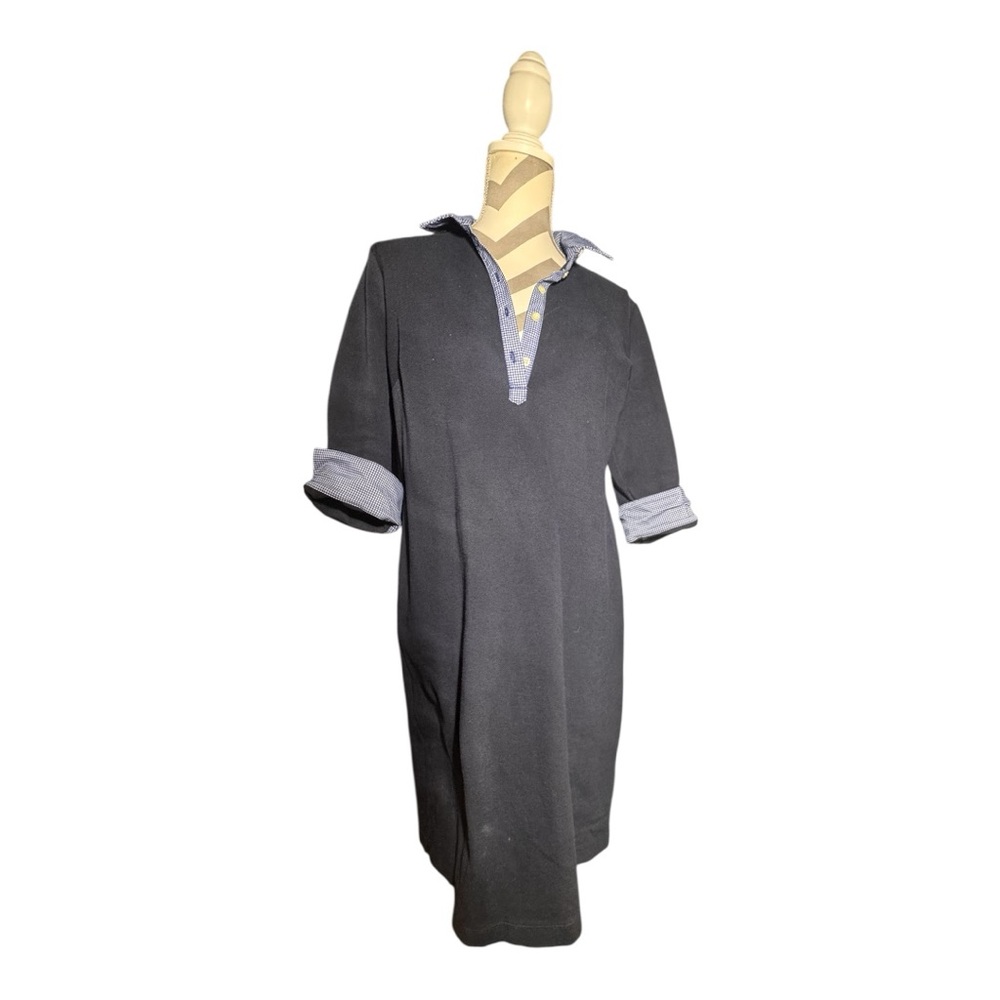 Navy Long Sleeve Polo Dress